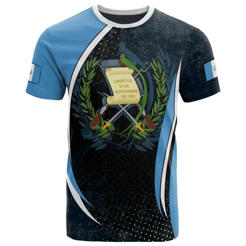 3D Print Guatemala National Flag T-shirt for Men Short Sleeve Oversized Tees Top Streetwear Men O Neck Hip Hop Tshirt Homme