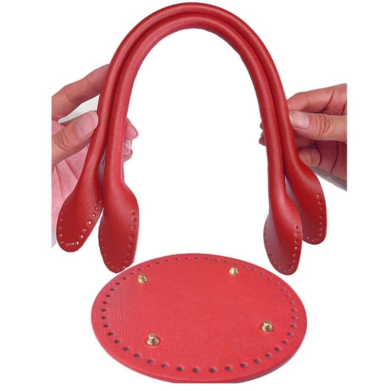 Handbag Shoulder Bag Bottom Shaper Pad & Hand-Strap Handle Set Leather Tote Bag Woven Bag DIY Accessory for Women Girl
