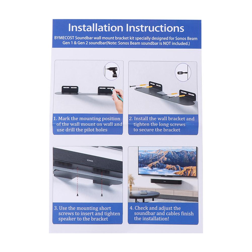 Thickened Storage Rack Carbon Steel Soundbar Wall Mount Fixing Wall Mount Bracket Under TV Sound