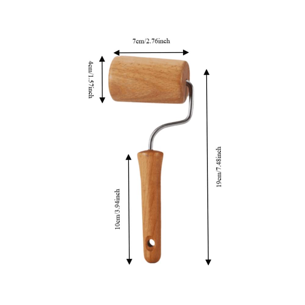 Beech Wood Small Rolling Pin Food-Safe Smooth Polished Wooden Dough Roller Metal Frame Rotatable Pie Rolling Pin Baker