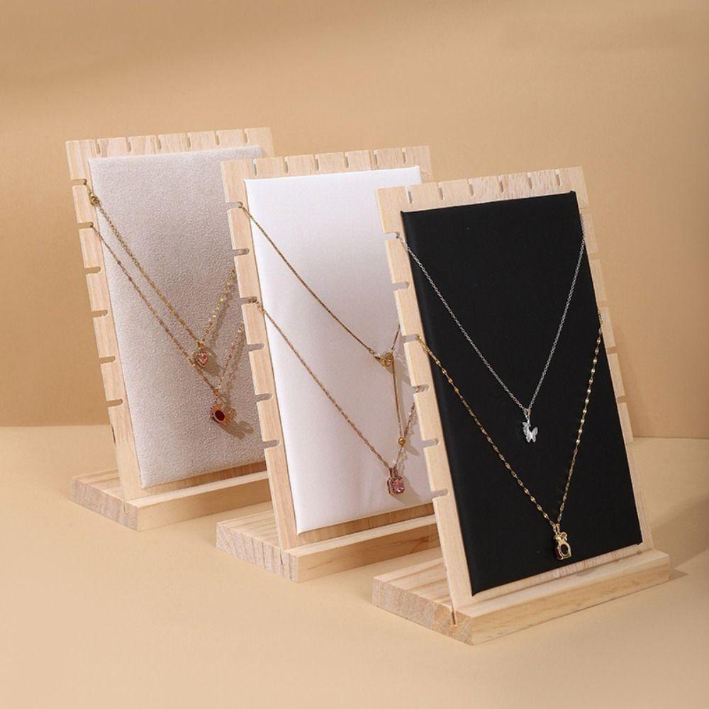 PU Jewelry Display Stand Wood Bangle Storage Rack New Earrings Shelf  Jewelry