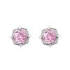 Unique Design Pink Zircon Stud Earrings Zirconium Rose Petal Earrings  Earrings For Women