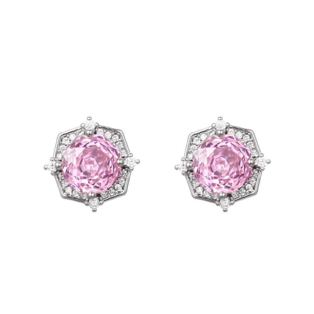 Unique Design Pink Zircon Stud Earrings Zirconium Rose Petal Earrings Earrings For Women