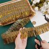 PH PandaHall 14.2 Yards 2.3'' Gold Fringe Tassel Lace Trim Sewing Fringe Trim Fringe Fibre Ribbon Trim Polyester Tassel Trim for Skirt Wedding Dress