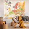BULOR  Map Tapestry Wall Hangings EU Euro Vintage Map with Countries Cities Tapestry For Kids Student Bedroom Living Room Dorm Cave Background