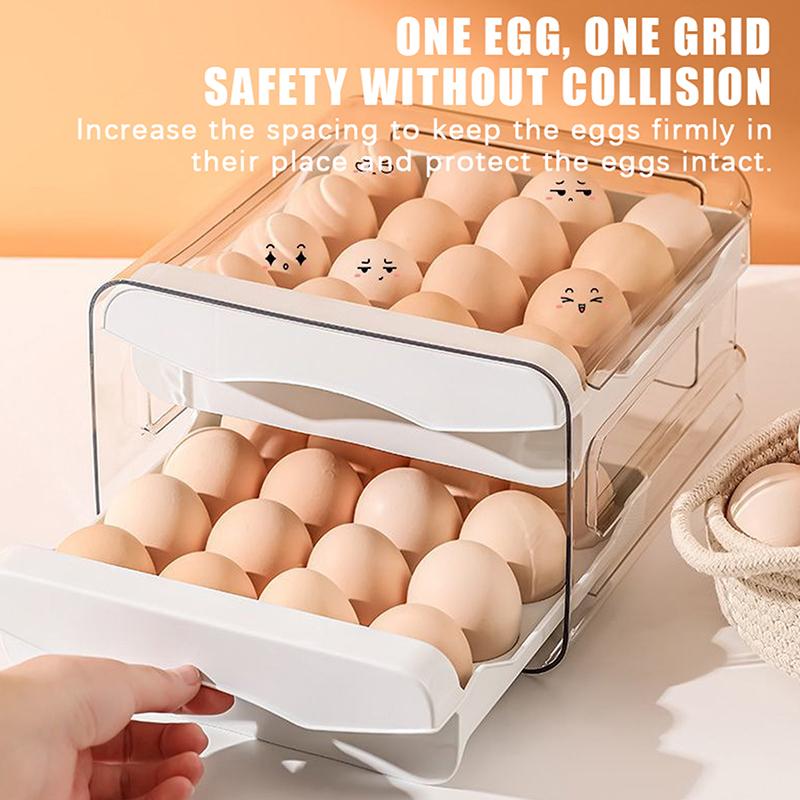 Transparent Egg Storage Container With Food Grade Material And 32 Egg Capacity Perfect For Kitchen Refrigerator Use