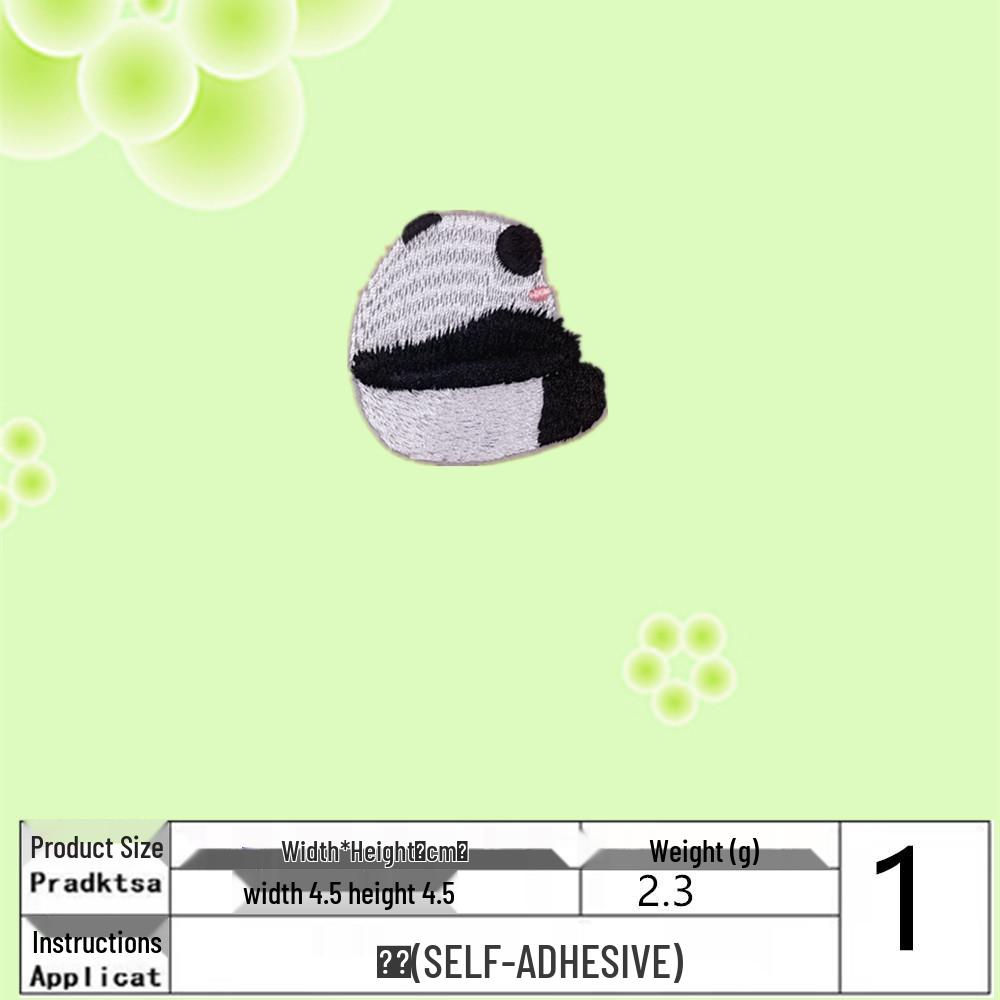Panda Embroidery Patch: Mid-Autumn Cartoon Style Self-Adhesive Sticker