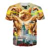 Bláznivá Vtipná Zvířecí Vzor 3D Tištěná Trička Hip Hop Streetwear Kulatý Výstřih Krátký Rukáv Pánská a Dámská Unisex Trička