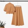 ZANZEA Women Short Sleeve Blouse and Long Skirt Casual Two Piece Suit Sets