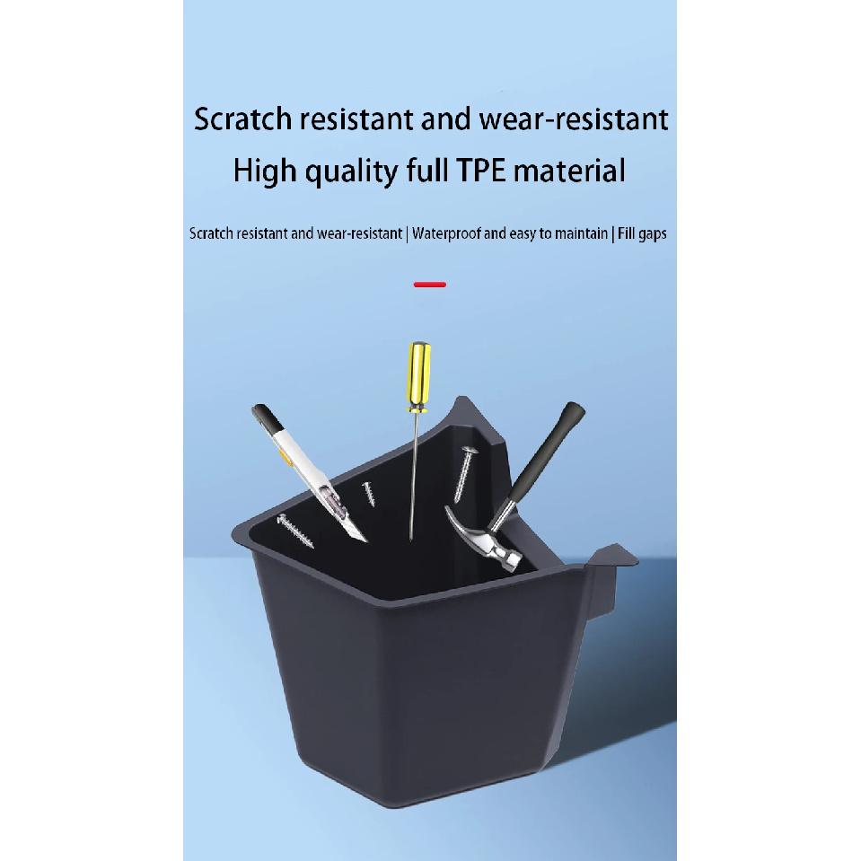 For Tesla Model Y Juniper 2026 Rear Trunk Side Storage Box Cargo Organizer TPE Bin Box Flocking Mat Partition Board Accessories