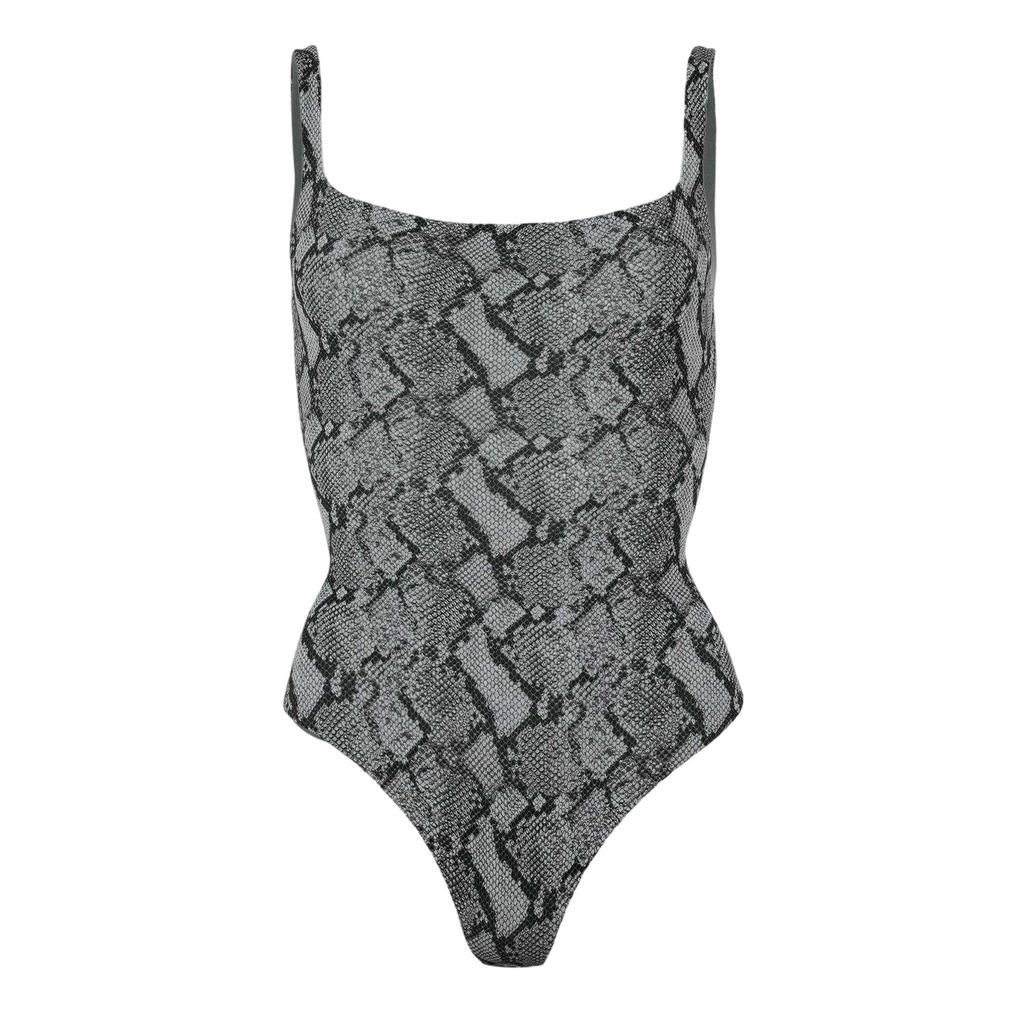 Skims Womens/Ladies Snake Print Square Neck Bodysuit