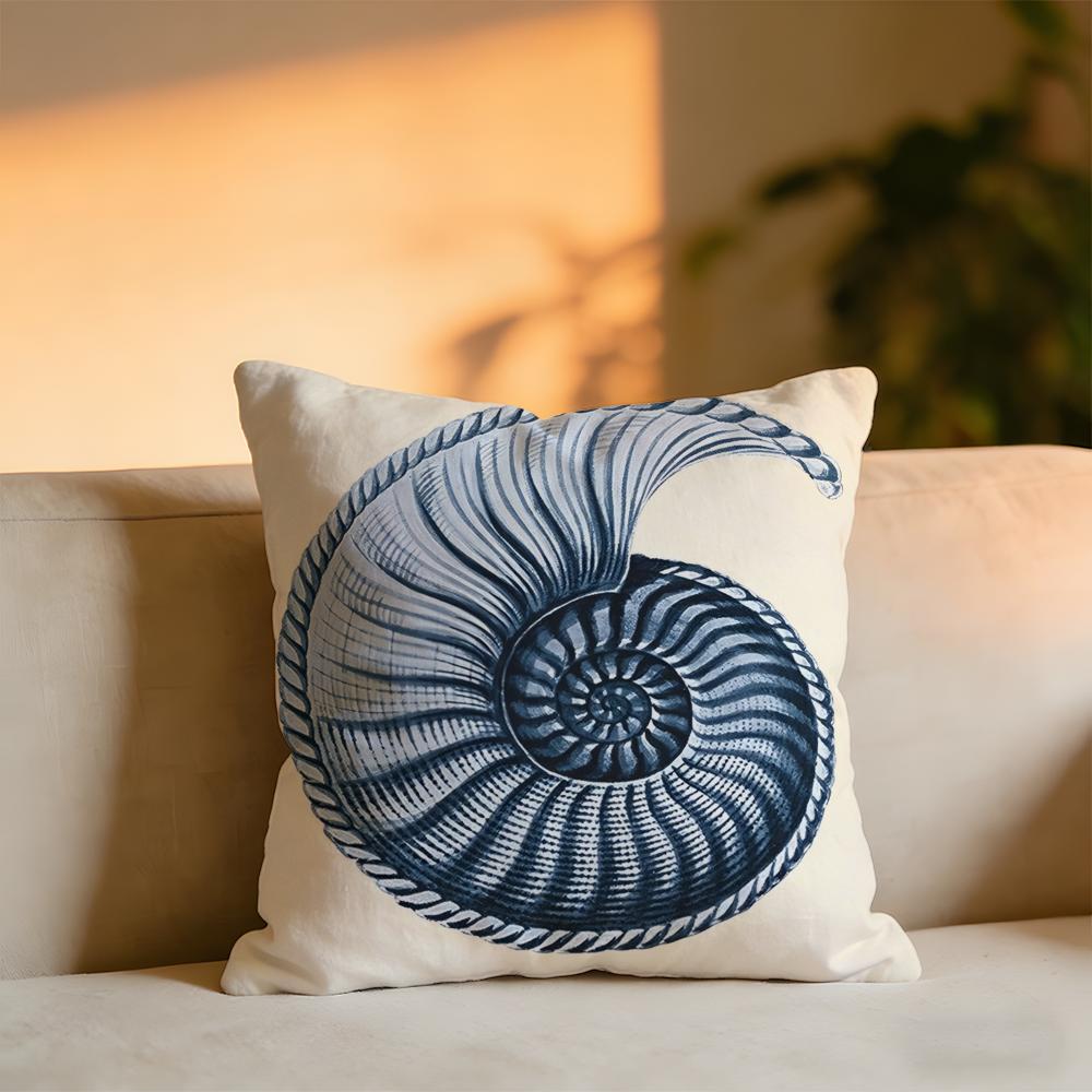 Blue Sea Creature Coral Shrimp Cushion Cover Cozy Velvet Throw PillowSoft Warm Cushion For Sofa  Bed