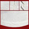 Red and Off-White Knitted Christmas Tree Skirt Decoration