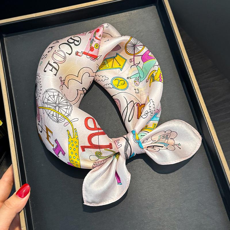 

100% Натуральный Шелк Квадратный Платок Женский Бандана Шелковые Платки Женский Летний Высокого Качества Головной Платок Шаль Парео Хиджаб пляжный Real Silk 53x53cm