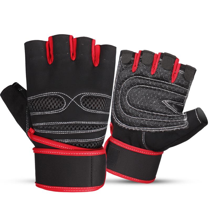 Custom Logo Exercise Workout Weight Lifting Gym Accessories Fitness Tactical Gloves for Men красный