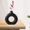 Ceramic Vase Nordic Round Hollow Circular Donuts Floral Flower Pot for Desktop Bedroom Living Room