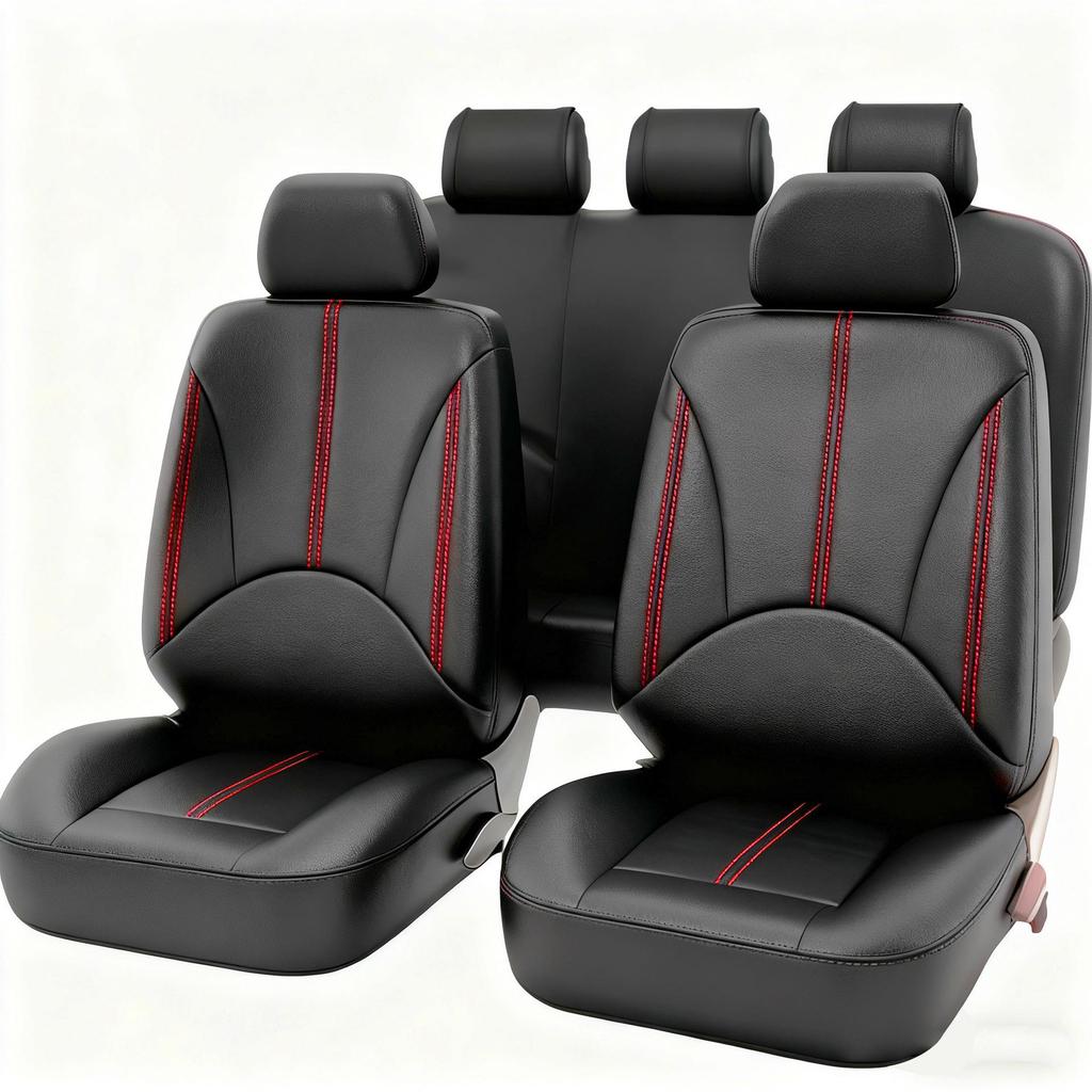 Universal Patchwork PU Leather Car Seat Cover for 5-Seater - Fits European, American, and Mexican Models