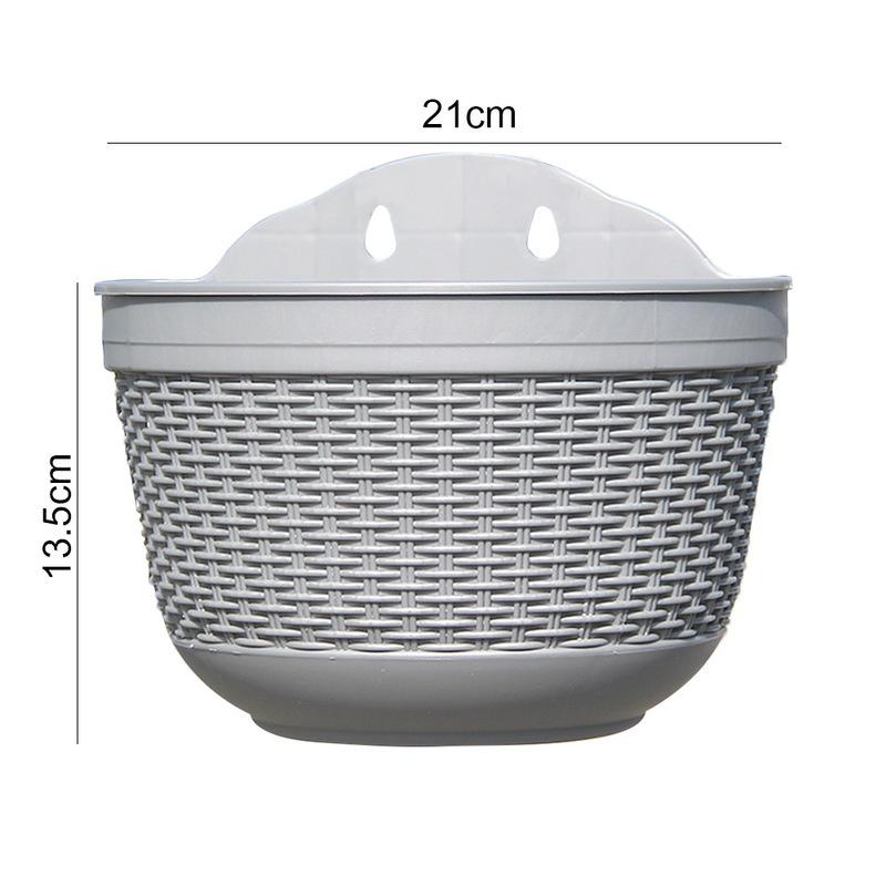 Imitation Rattan Weaving Creative Flower Planter Garden Pot Flowerpot Wall Hanging Plant Grow Basin Baskets Yard Balcony