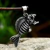 BEIER 2022 New Fancy Stainless Steel Skull Piranha Necklace Pendant Fish Unique Biker Jewelry For Men Women