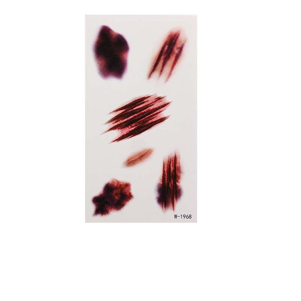 Zombie Cosplay Halloween Tattoo Stickers Bloody Makeup Body Art Scar Decals  Photo Props