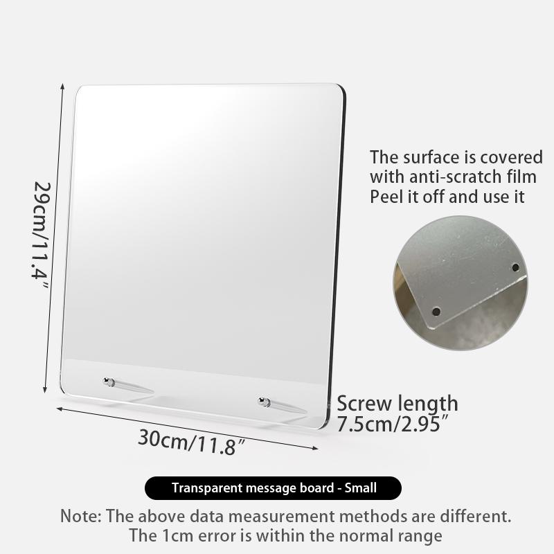 Schreibtisch-Nachrichtentafel Acryl transparente Notiztafel Büro-Memo-Board beschreibbar Zuhause-Memo-Board magnetische Schreibtischplatte