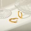 Minimalist geometric gold-plated stainless steel earrings, Ins style cool aesthetic titanium steel ear jewelry, fade-resistant