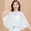 Spring Summer Shawl Coat Thin Scarf Long Sleeve Lace Temperament Cardigan Outwear Shoulder False Collar Out All-Match Ponchos