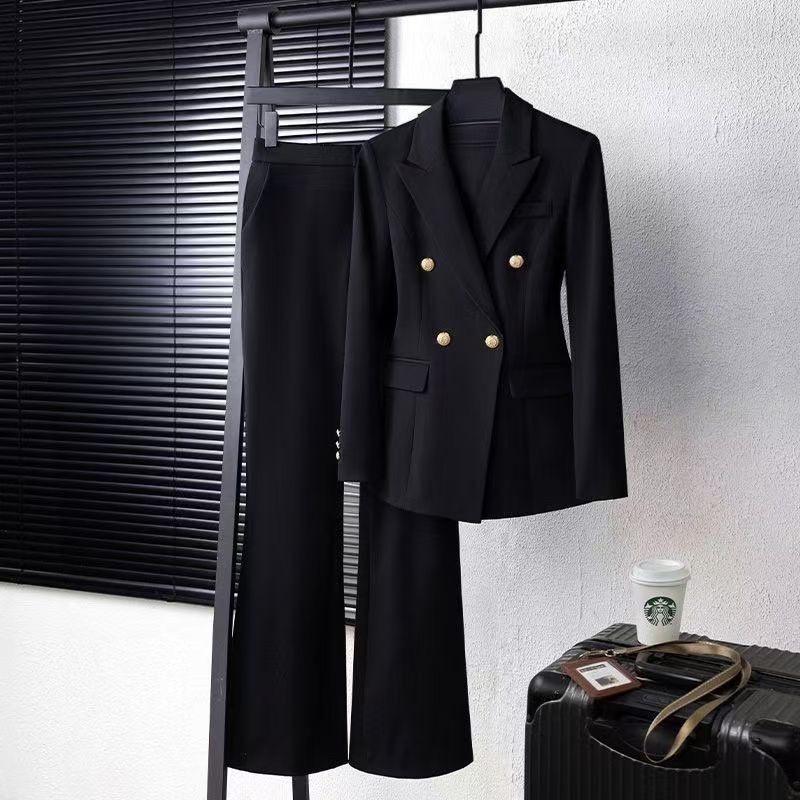

New Arrival: Professional Dark Blue Suit for Female College Students - Ideal for Interviews and Work, Spring Edition S