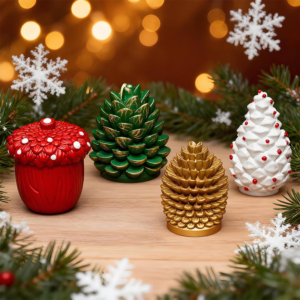 3D Pine Cone Silicone Candle Mold DIY Christmas Pinecone Aromatherapy Plaster Candle Making Mold Acorn Cone Handmade Home Decor