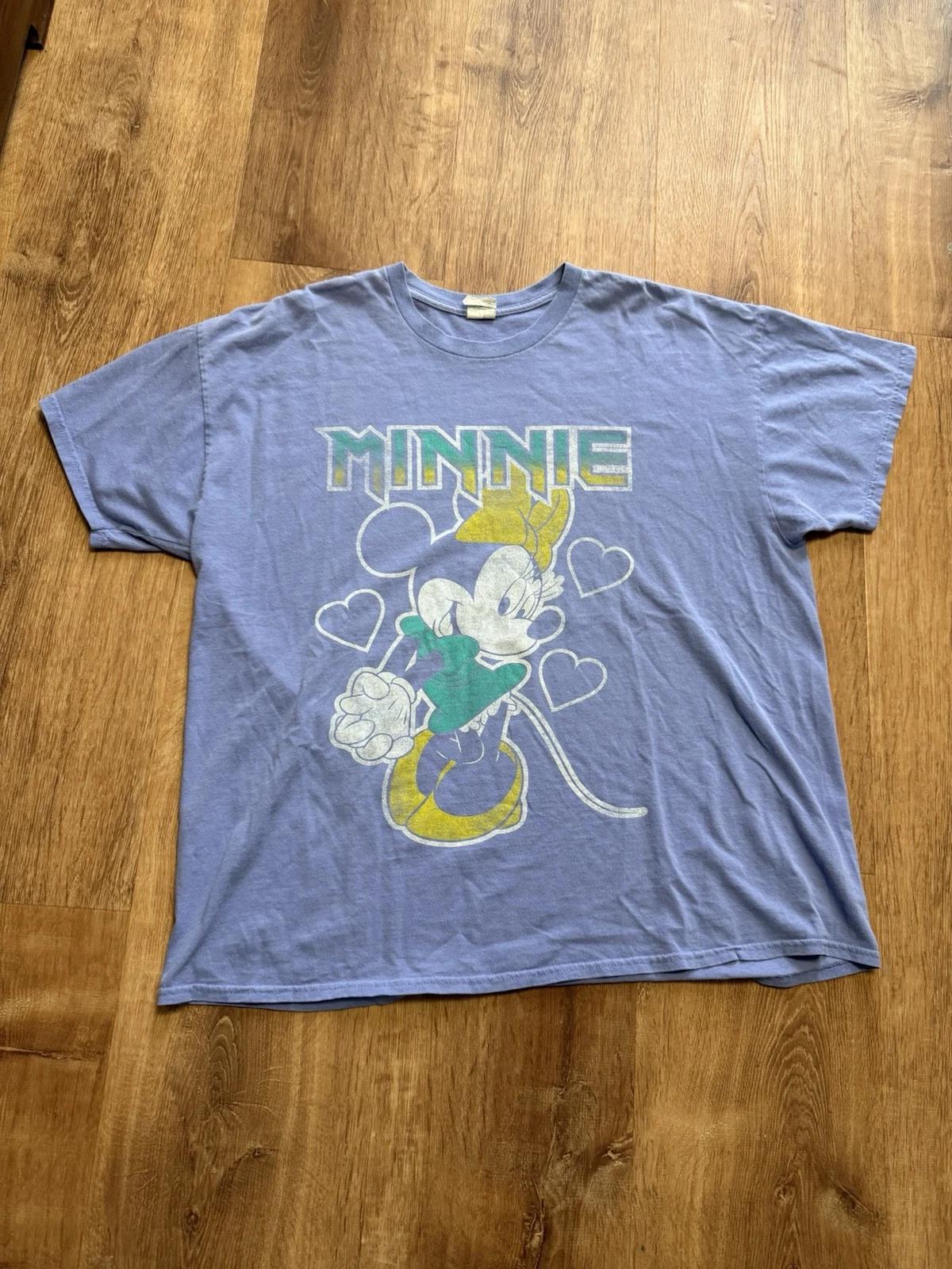 

Vintage Minnie Mouse Violet Purple Graphic TT-Shirt Adult XL XL