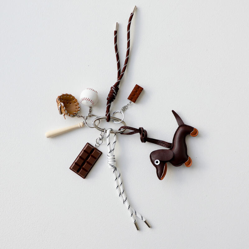 Dachshund puppy keychain set