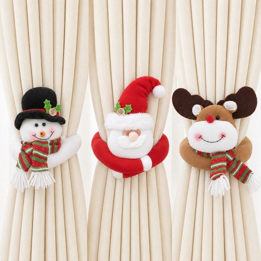 Snowman Curtain Clips Santa Claus Curtain Holdbacks Adorable Christmas Decorations Christmas Decor