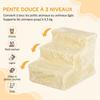 Dog Stairs, 3-Step, Non-Slip Pet Ladder, 46 x 35 x 35 cm, Beige