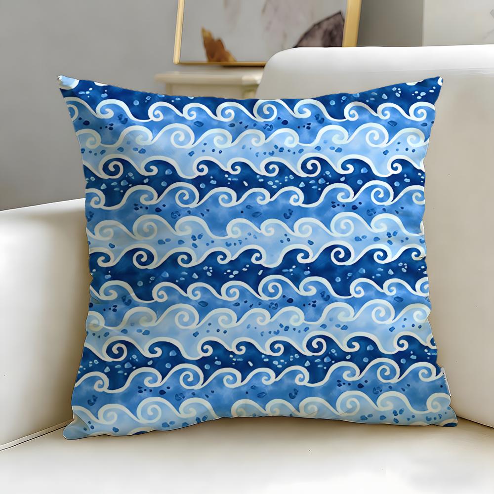 Creative Print Cushion Cover Soft  EasyWash Pillow Case  Versatile for Couch Bed Travel and Office
