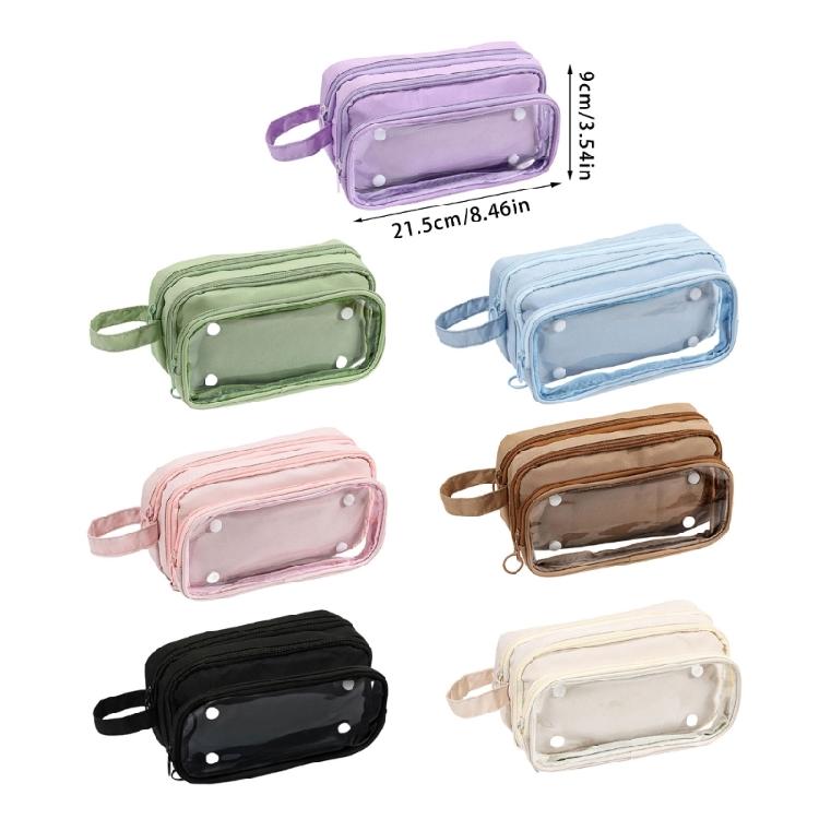 Multi Layered Pencil Case Big Capacity Pencil Pouches Detachable Pen Bag Travel Pencil Organizers Bag for Office School