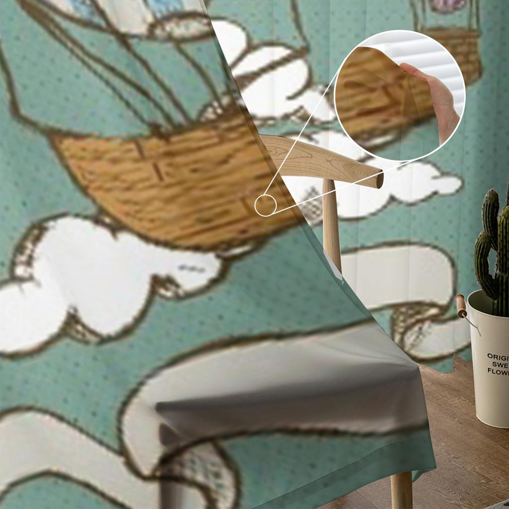 Vintage Heißluftballons Tüll Vorhänge für Wohnzimmer Sheer Vorhang Schlafzimmer Schleier Organza Dekorative Fenster Behandlungen