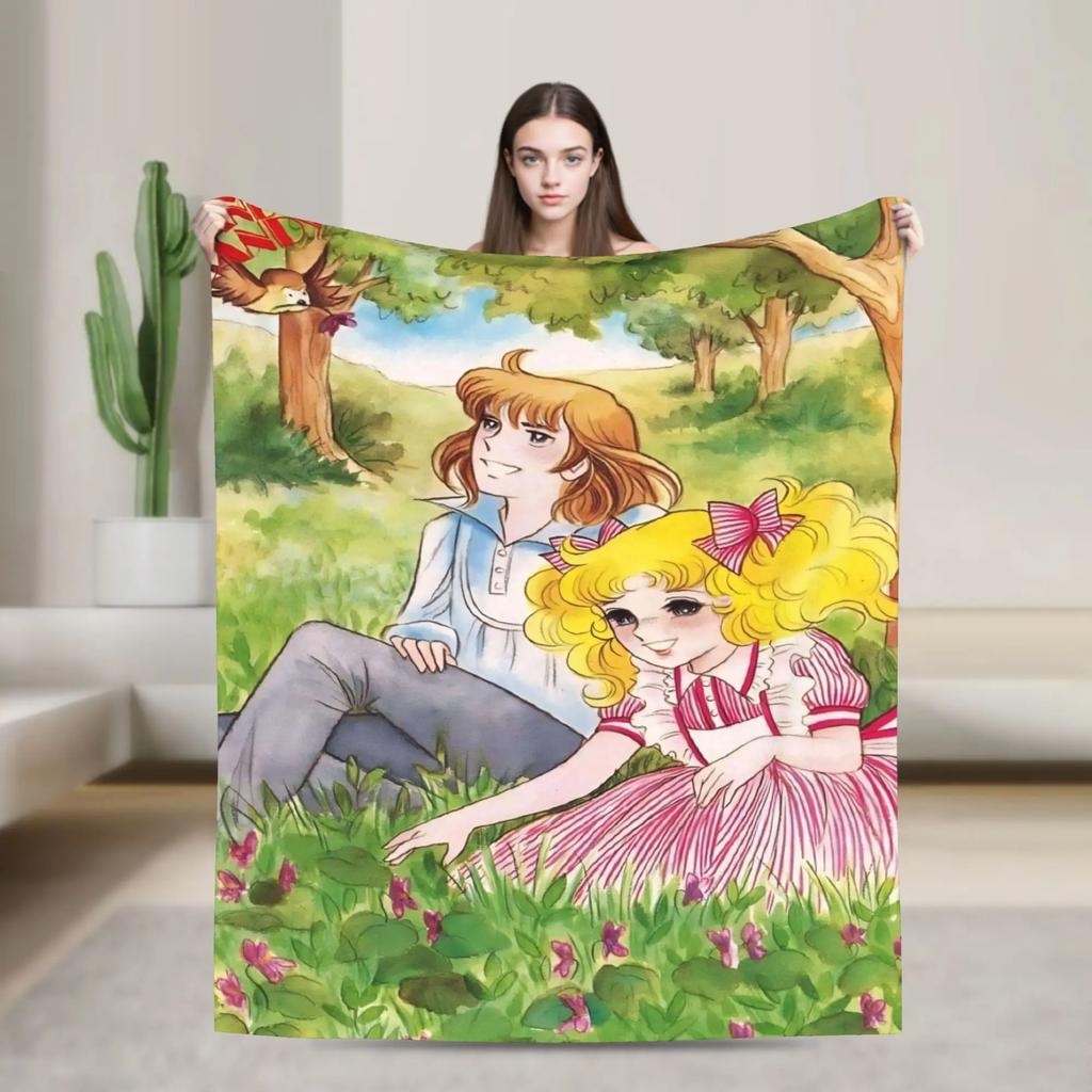 Candy Candy Manga Blanket Soft Quality Bedding Throw for Spring Home Decor Students Novelty Bedspread