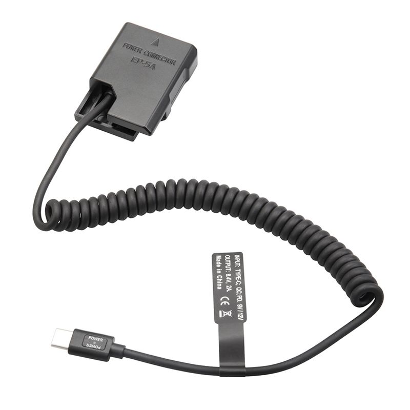 Top!EL14 Dummy Coupler Battery Type-C Spring Cable for D3100 D3500 D5100 D5200 D5300 D5600 P7000 P7100 P7700 P7800
