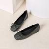 Women's Square Toe Ballet Flats Slip-On Dressy Shoes Business Casual Comfortable Foldable Work Loafers for Women Walking Flat Shoes Ballerina Flats