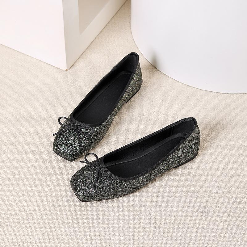 Women's Square Toe Ballet Flats Slip-On Dressy Shoes Business Casual Comfortable Foldable Work Loafers for Women Walking Flat Shoes Ballerina Flats