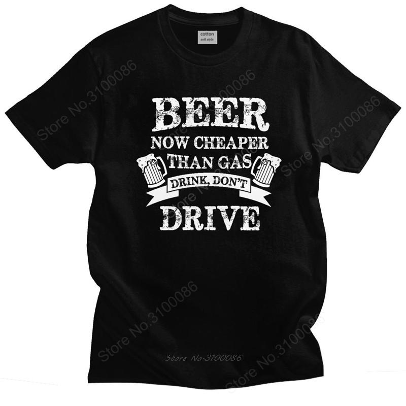 Fashion Beer Letter Tshirt Unisex Short Sleeved Printed Drink Lover Tee Tops Crew Neck Fitted  Cotton T Shirt  Merchandise