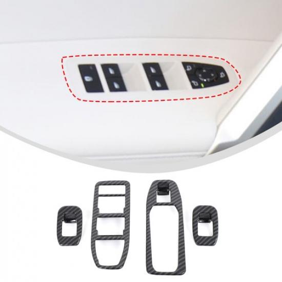 Carbon Fiber ABS Window Switch Frame Trim Cover For BMW iX G20 -2024