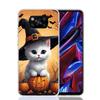 Schwarzes Kätzchen Halloween Kürbis Handyhülle Für Xiaomi Poco F7 Ultra X7 X6 Pro X5 Redmi 15 15C 13 13C 12 12C 10 10A 10C 9 9A 9C 9T