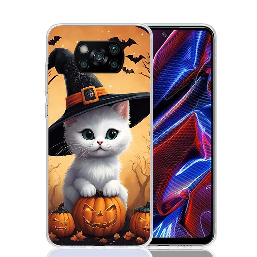 

Black Kitten Halloween Pumpkin Phone Case For Xiaomi Poco F7 Ultra X7 X6 Pro X5 Redmi 15 15C 13 13C 12 12C 10 10A 10C 9 9A 9C 9T Xiaomi Poco M7 4G