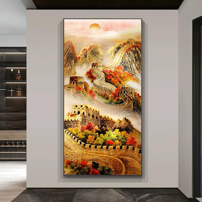 Diamond Embroidery Hallway Landscape Post Diamond Cross Stitch 5d Diamond Painting Full Diamond New Living Room 2024 Great Wall Mosaic Art