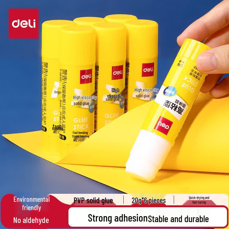 Deli 20g PVP Solid Glue Sticks (6-pack)