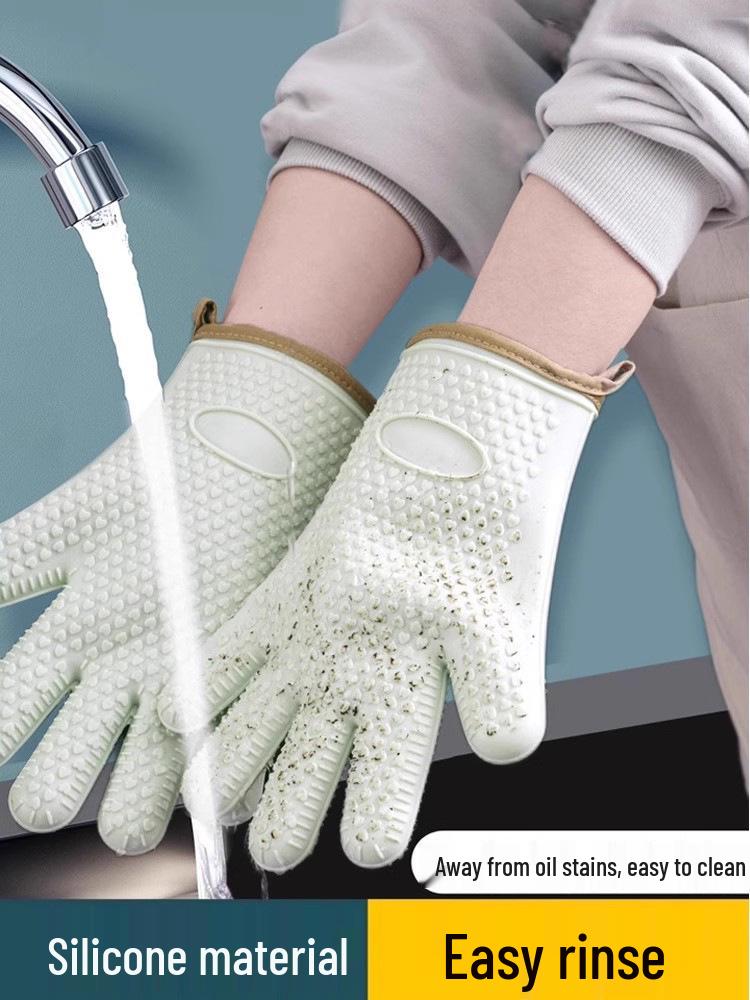 High-Temperature Resistant Silicone Oven Gloves - Non-Slip, Anti-Scald for Baking and Steaming