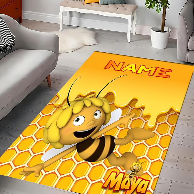 Custom personalization Maya the Bee Area Rug - Perfect For Kitchen, Bathroom,Laundry Room Decor Large Size Available,Gift All Seasons