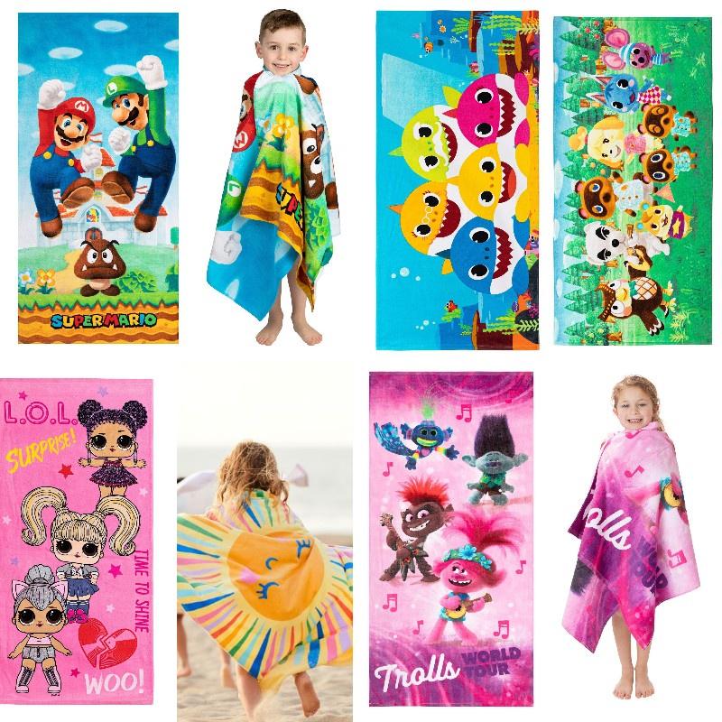 Boys Girls Pokemon Bath Towels Microfiber Beach Pool Swim Towel