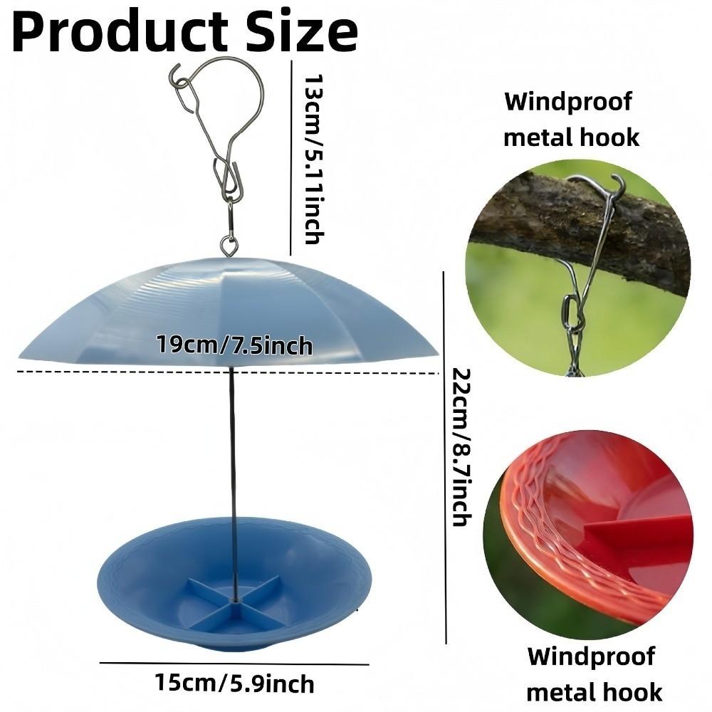 Mangiatoia per Uccelli a Ombrello Resistente alle Intemperie Protezione UV Bevitore d'Acqua per Uccelli Bird Watching